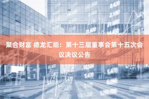 聚合财富 德龙汇能：第十三届董事会第十五次会议决议公告